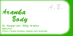 aranka body business card